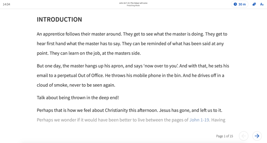 The new preaching mode in Logos 9 is brilliant